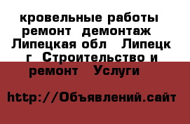 кровельные работы, ремонт, демонтаж - Липецкая обл., Липецк г. Строительство и ремонт » Услуги   